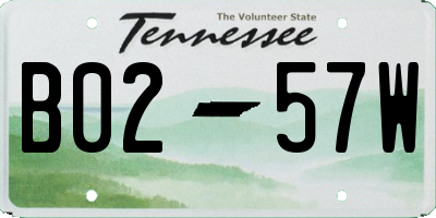 TN license plate B0257W