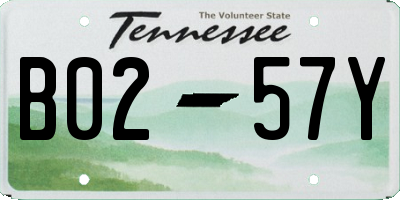 TN license plate B0257Y