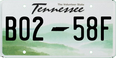 TN license plate B0258F
