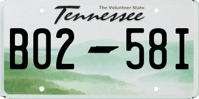 TN license plate B0258I