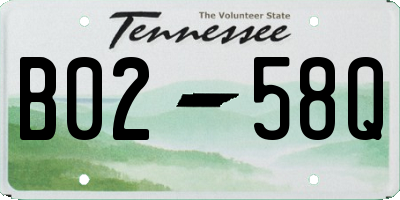 TN license plate B0258Q
