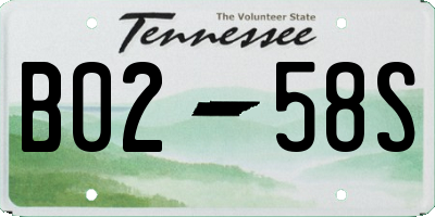 TN license plate B0258S