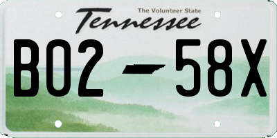 TN license plate B0258X