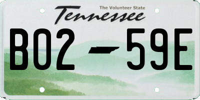 TN license plate B0259E