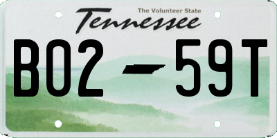 TN license plate B0259T