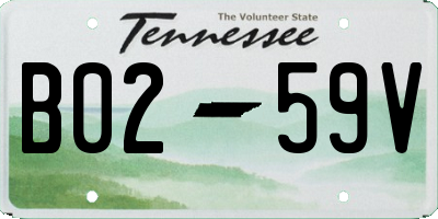 TN license plate B0259V