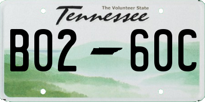 TN license plate B0260C