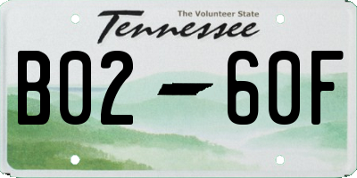 TN license plate B0260F