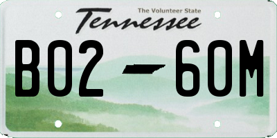 TN license plate B0260M