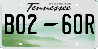 TN license plate B0260R
