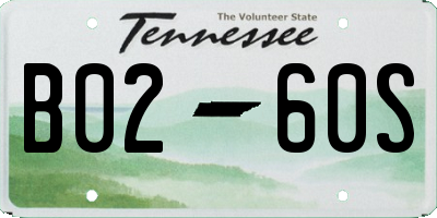 TN license plate B0260S