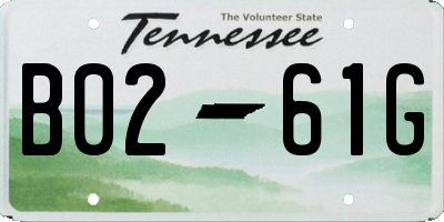 TN license plate B0261G