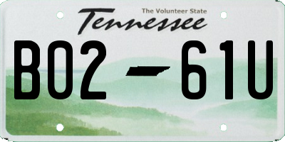 TN license plate B0261U