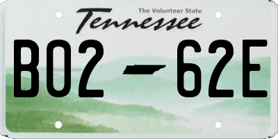 TN license plate B0262E