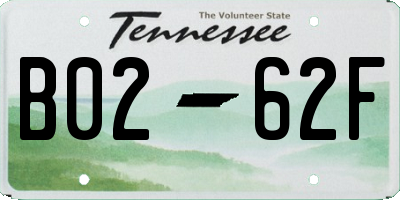 TN license plate B0262F