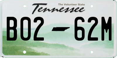 TN license plate B0262M