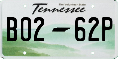 TN license plate B0262P
