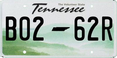 TN license plate B0262R