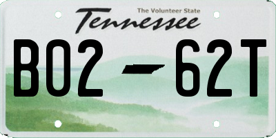 TN license plate B0262T
