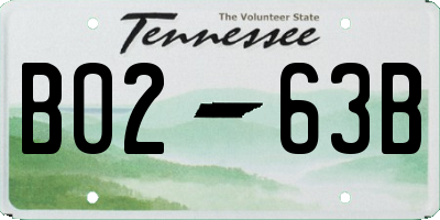 TN license plate B0263B