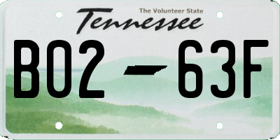 TN license plate B0263F