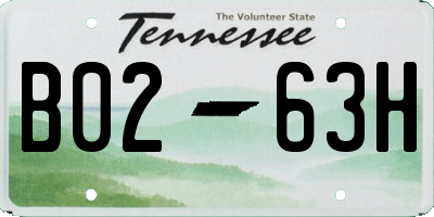 TN license plate B0263H