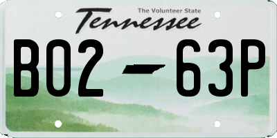 TN license plate B0263P