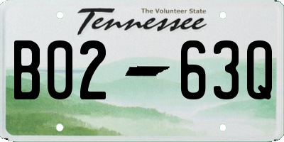 TN license plate B0263Q