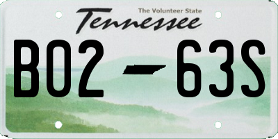 TN license plate B0263S