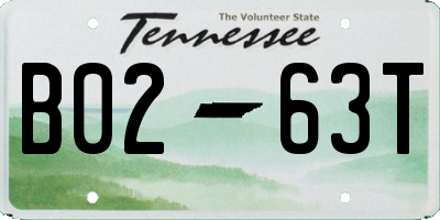 TN license plate B0263T