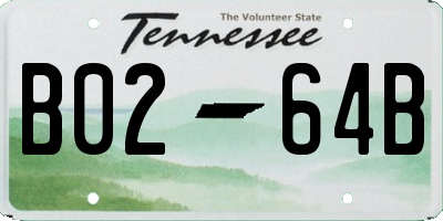 TN license plate B0264B
