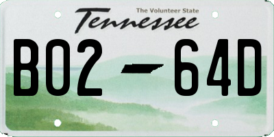 TN license plate B0264D