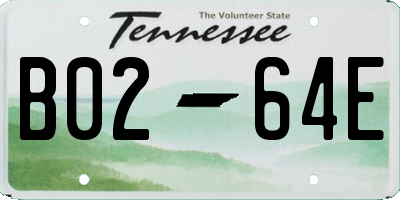 TN license plate B0264E