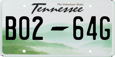 TN license plate B0264G