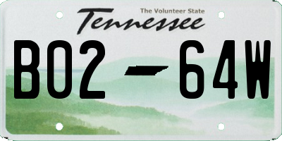 TN license plate B0264W
