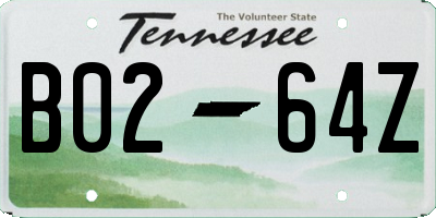 TN license plate B0264Z