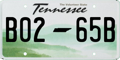 TN license plate B0265B