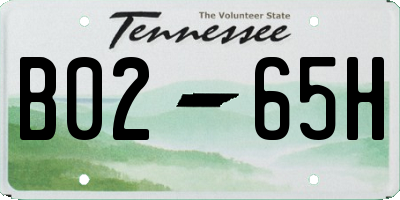TN license plate B0265H