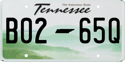 TN license plate B0265Q