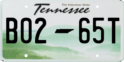 TN license plate B0265T