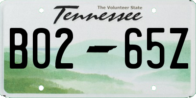 TN license plate B0265Z