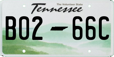 TN license plate B0266C