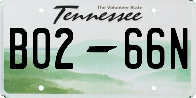 TN license plate B0266N