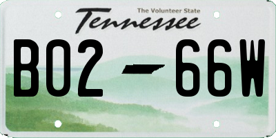 TN license plate B0266W