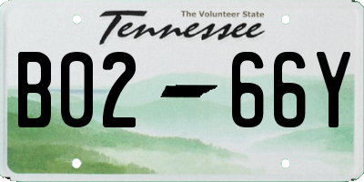 TN license plate B0266Y