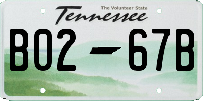 TN license plate B0267B