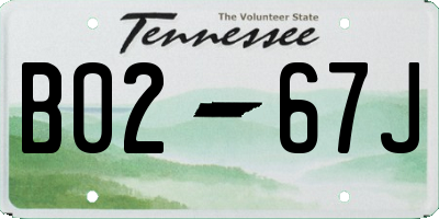 TN license plate B0267J