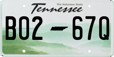 TN license plate B0267Q