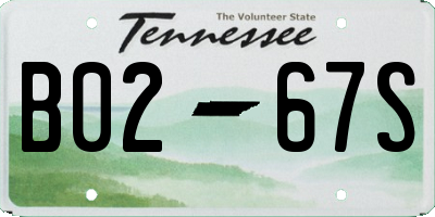 TN license plate B0267S
