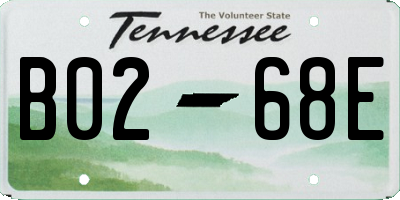 TN license plate B0268E
